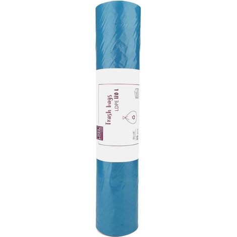 Sacs poubelle bleus 120 l, lot de 25
