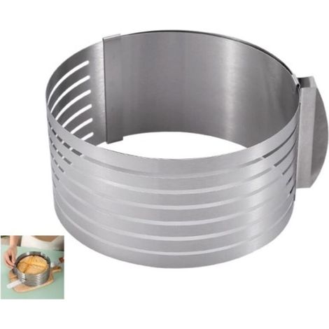 Réglable Couche de Moule en Acier Inoxydable Mousse Gâteau Slicer Kit,6-8 Pouce/9-12 Pouce(9 à 12 pouces) (1/4)
