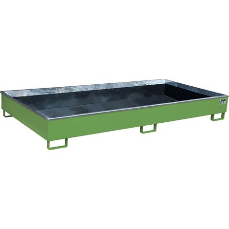 Bauer Regalwanne mit PE-Einsatz RW 2700-2 PE, lackiert, Resedagrün