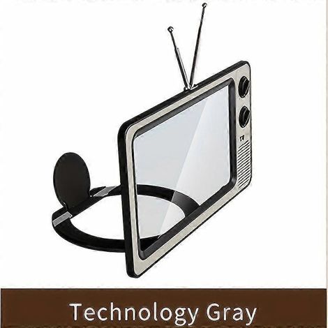 (Gris technique) Amplificateur d'écran de téléphone 12 pouces, loupe d'écran 3D portable pliable en forme de téléviseur rétro, protection des yeux pour appareils mobiles (1/5)