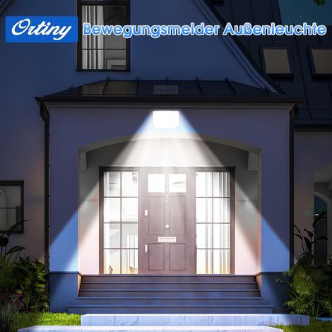 Luci solari per esterni, 256 LED 3 modalità, luci solari per esterni con sensore di movimento IP65 impermeabili 180° illuminazione solare per esterni per giardini, balconi e garage, 2 confezioni (1/4)