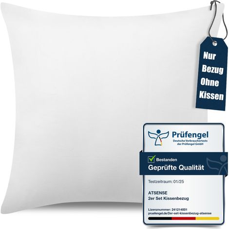 Taie Oreiller 40x40 cm,Taie d'oreiller, 100% Coton Lavé, Housse Coussin avec Fermeture Eclair, Doux Resistant Et Confortable, Gris foncé Taie (1/5)