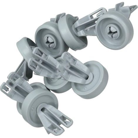 Jeu de 8 Roulettes, Panier inférieur, Lave-vaisselle, Compatible Whirlpool