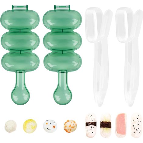 Moule à sushi (4 pièces) - Moule à onigiri, moule à bento, accessoires pour moule à nigiri, moule à boulettes de riz - Idéal pour les débutants en cuisine (1/5)