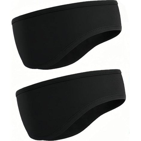 Thermische Sportstirnbänder, 2 Stück, aus elastischem Fleece mit Ohrenschutz zum Laufen, Radfahren und Skifahren – Winterstirnband – Ohrwärmer (1/5)
