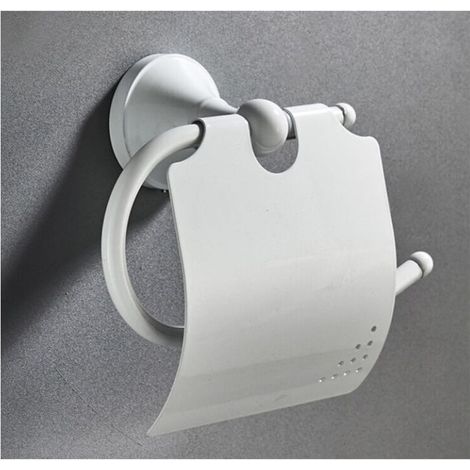 Retro Toilet Paper Holder Wall Mounted Antique Brass Toilet Roll Holder with White Cover