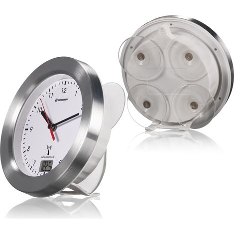 Bresser Optics Mytime bath rc Quartz wall Clock Cerchio Argento, Bianco (1/3)