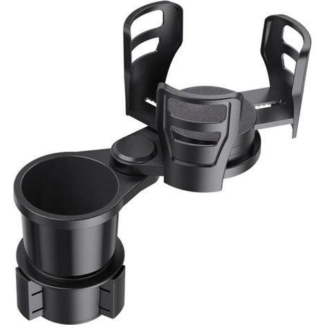 Extensor de portavasos para coche: portavasos multifuncional para coche - bandeja de comida para coche con base ajustable y rotación de 360° - extensión de (1/4)