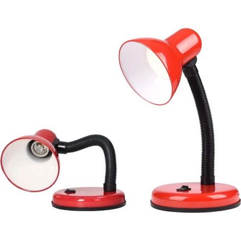 Lampe de bureau rouge et noire - pied flexible - métal - chambre d'enfant (1/2)