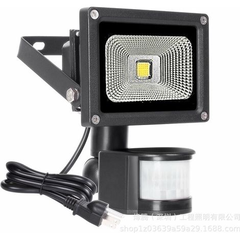 Projecteur LED Extérieur Détecteur de Mouvement - 10 W - IP65 Étanche - Angle de Faisceau 180° - 220 V - Pour Entrée Terrasse Balcon Garage