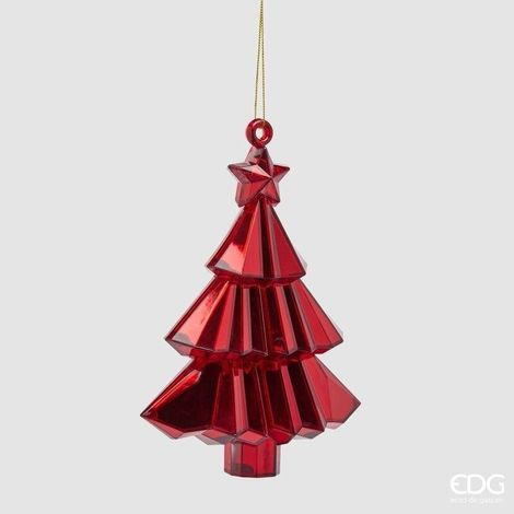 EDG Enzo De Gasperi Decoro Diamante Pino da Appendere Rosso 17x13x6 cm – Addobbo di Natale (1/2)