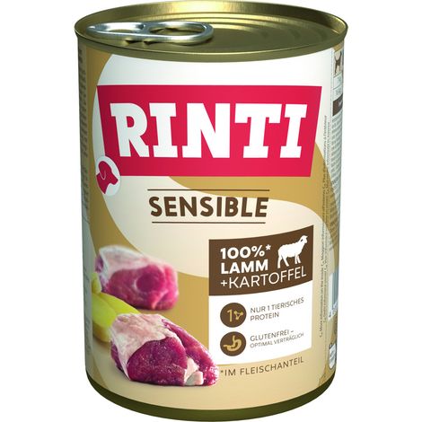 Rinti Sensible Hundenassfutter Adult getreidefrei 400 g Lamm & Kartoffel