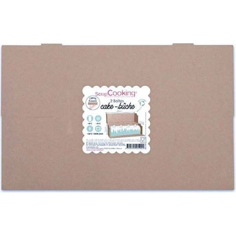 Boîtes en carton pour bûche de Noël - SCRAP COOKING - 35 x 11 x 11 cm - Multicolore - Recyclable - Mixte (1/2)