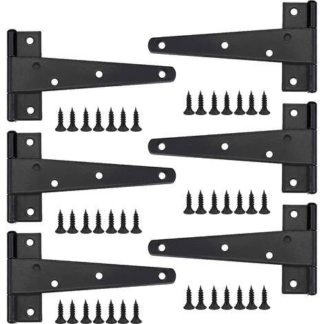 Bisagra para muebles, bisagra de puerta resistente, 6 piezas, 6 pulgadas, bisagra plana de acero inoxidable, bisagras de hierro para puertas, bisagras resistentes para puertas y ventanas.