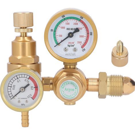 Agron Schweißgasregler, CO₂-Manometer, Durchflussmesser, MIG/TIG-Ventil, G5/8-Zoll-Durchflussmesser, Außengewindeanschluss, 1/4-Zoll-Anschluss (1/5)