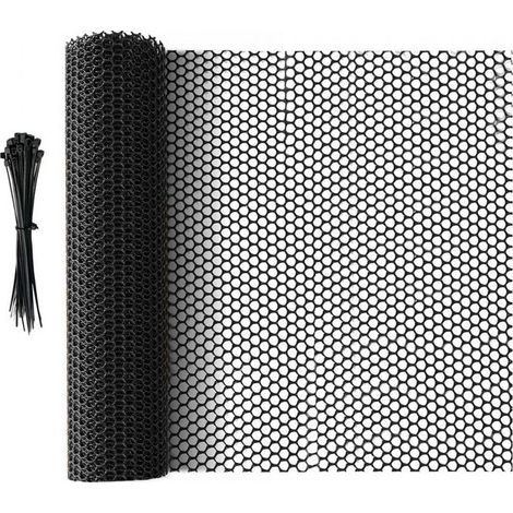 Clôture en plastique noir, 5 m x 40 cm, filet de protection polyvalent pour arbres, chats, chiens, lapins et plantes (1/5)
