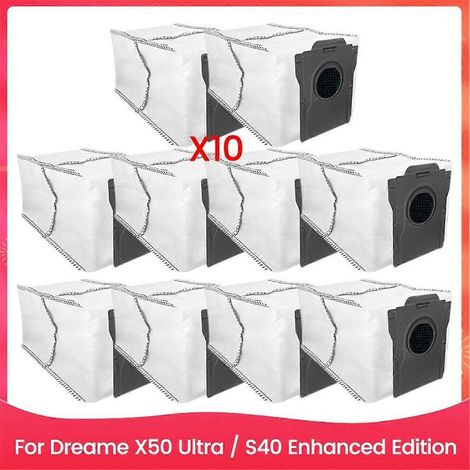Lot de 10 sacs à poussière compatibles avec l'aspirateur X50 Ultra / S40 Enhanced Edition (1/5)