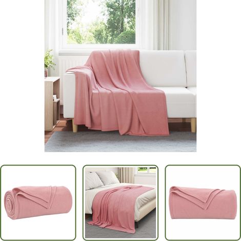 Wohnzimmerdecke - Überwurfdecke Rosa 200 x 150 cm Fleece (1/5)