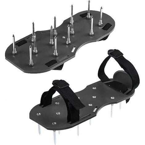 Chaussures aératrices de pelouse avec crampons - Chaussures de jardin pour aération du sol - Sandales réglables pour l'entretien et la ventilation de la pelouse