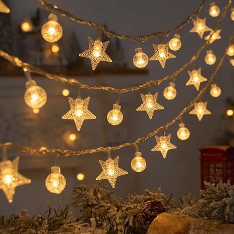 Lichterkette - 6 Meter - 40 LEDs - Warmweißes Licht - 8 Modi mit Fernbedienung