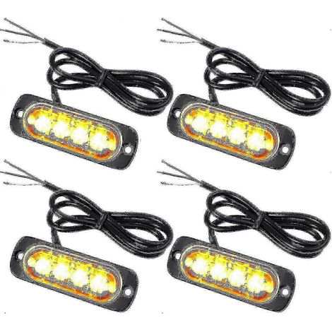 gyrophares LED orange 12V/24V pour véhicules d'urgence (signalement stroboscopique) (1/5)