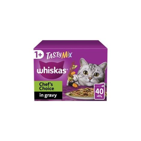 Whiskas 1+ Chef's Choice Mix Adult Wet Cat Food Pouches in G - 85g - 811915
