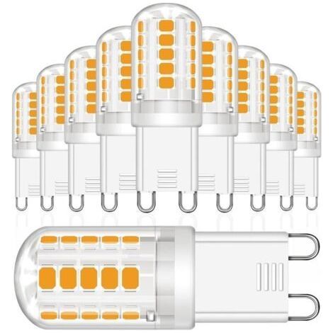 Ampoules LED G9, 3W Equivalent 30W Halogène Lampe, Blanc Chaud 2700K 380LM Sans Scintillement AC/DC 220-240V pour Chambre Sa (1/4)