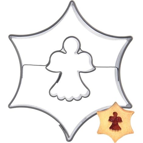 Ausstechform aus Stahl, Stern, Engel, 5,5 cm (1/5)