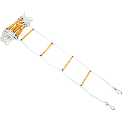 Échelle en corde, capacité de charge de 200 kg, construction durable, BLANC, 12m (1/2)