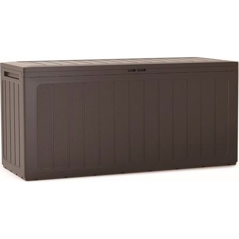 Boîte de jardin Prosperplast Boardebox de 280 litres en plastique de couleur ocre foncé 116 x 43,3 x 55 cm (1/3)