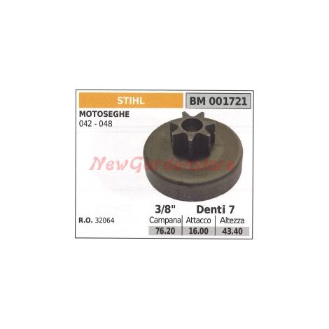 Pignone campana frizione motosega STIHL 042 048 001721 32064