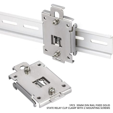 pince de fixation pour relais statique sur rail DIN 35 mm avec 2 vis de montage (1/5)