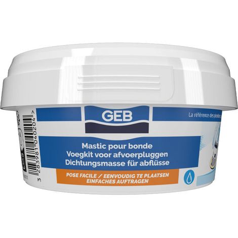 Masilla sanitaria de sellado GEB para desagües y conexiones de tuberías 200g (1/4)
