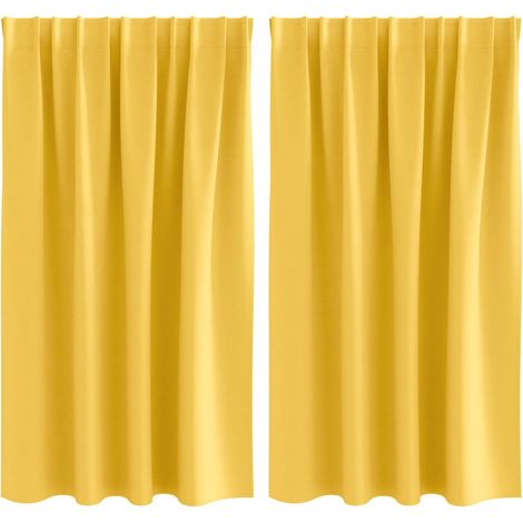 Maison Exclusive - Tende Blackout con Anelli 2 pcs Giallo senape 140 x 140 cm