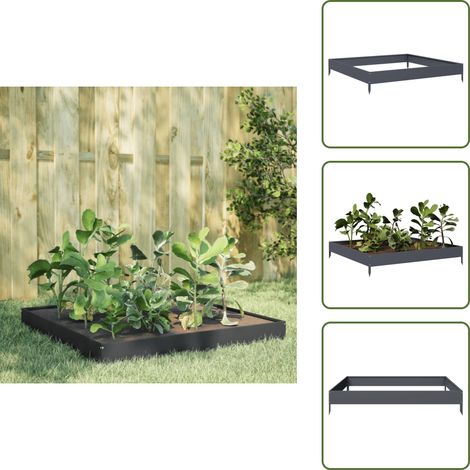 Hochbeet Anthrazit 100x100x18,5 cm Stahl - Hochbeet - Hochbeete - Garten Hochbeet - Pflanzbeet (1/5)