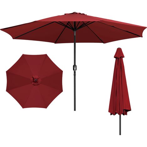 Randaco Parasol 3,5 m modulaire – Parasol de jardin à assembler, pour terrasse et extérieur, rouge