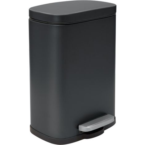 Papelera con pedal Acero AKIRA 5L Negro mate Spirella