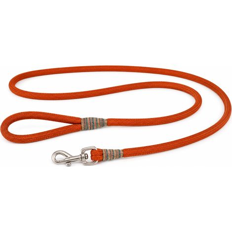 Laisse Chien - Longe pour Chien - Laisse Athos Cognac en Nylon - Mousqueton métal brossé - 130cm x 1,2cm