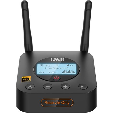 Récepteur Audio Bluetooth 5.3 Hi‑FI, pour Chaîne Hi‑FI  Adaptateur sans Fil avec LDAC Hi‑Res, aptX HD Faible Latence, Sorties RCA/Jack 3,5 mm Optique Coaxial, Écran LCD (1/5)