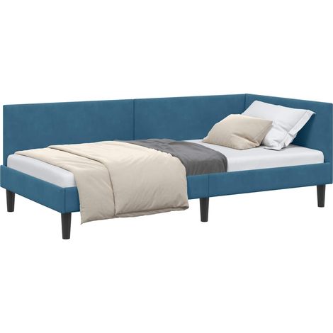 Maison Exclusive - Cornice del letto ad angolo Blu 80 cm x 200 cm Velluto (1/5)