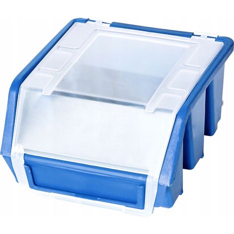 Ergobox - Scatola impilabile con coperchio (misura 1), colore blu