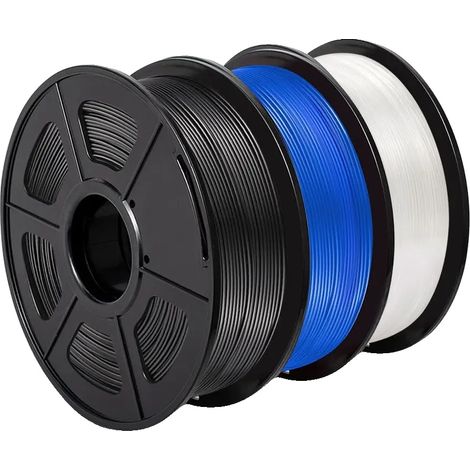 3D-Drucker-Filament, PLA-Material, 1,75 mm Durchmesser, 3 Rollen pro Packung, PETG-1BK-1BL-1WT (1/2)
