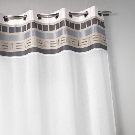Voilage avec parement haut design Blanc 140x240 cm