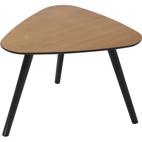 Table d'appoint triangulaire bout de canapé et chevet 3 pieds en bois 50 x 50 cm - PANGIVO