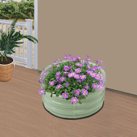 Runde Metall Garten Blumentöpfe, große Größe Blumen, Gemüse Pflanzen Töpfe, 60  28 cm, grün (1/5)