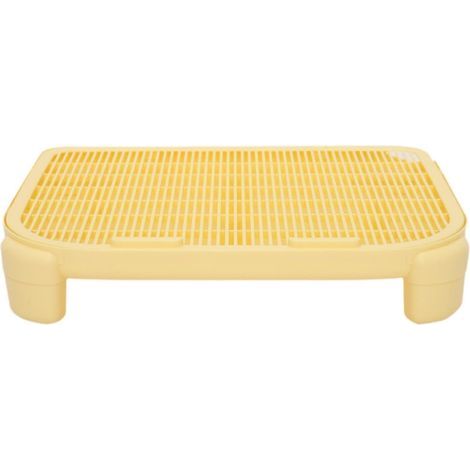 Rampe pour Litière Tapis de Sol pour Bac Rampe D'Accès pour Chaton Collecteur de Granulés en Matériau PP Inodore Adaptée pour La Propreté du Sol, Jaune (1/5)