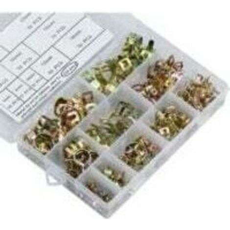 Lot de 100 Clip à ressort tuyau, 6-22mm Serre-joints à Tuyaux Durite Essence Colliers de Clip à Ressort Tuyau Serrage Ajustable Pour Fixer Tuyaux Souples et Durites