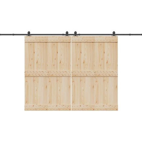 Schiebetürbeschlag-Set 400 cm Stahl Schwarz