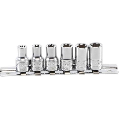Jeu de Douilles Profil T Plus 6,3 mm (1/4) - 6 à 12EP, 6 pcs - Précision et Robustesse, Acier - D-Work (1/5)