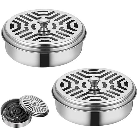 Support Bobine Moustique, 2 Pièces Porte-Spirale Anti-Moustiques en Acier Inoxydable, Porte-greffe de Moustique Portable pour Maison Jardin Camping Salle de Bain Centre Commercial (1/5)